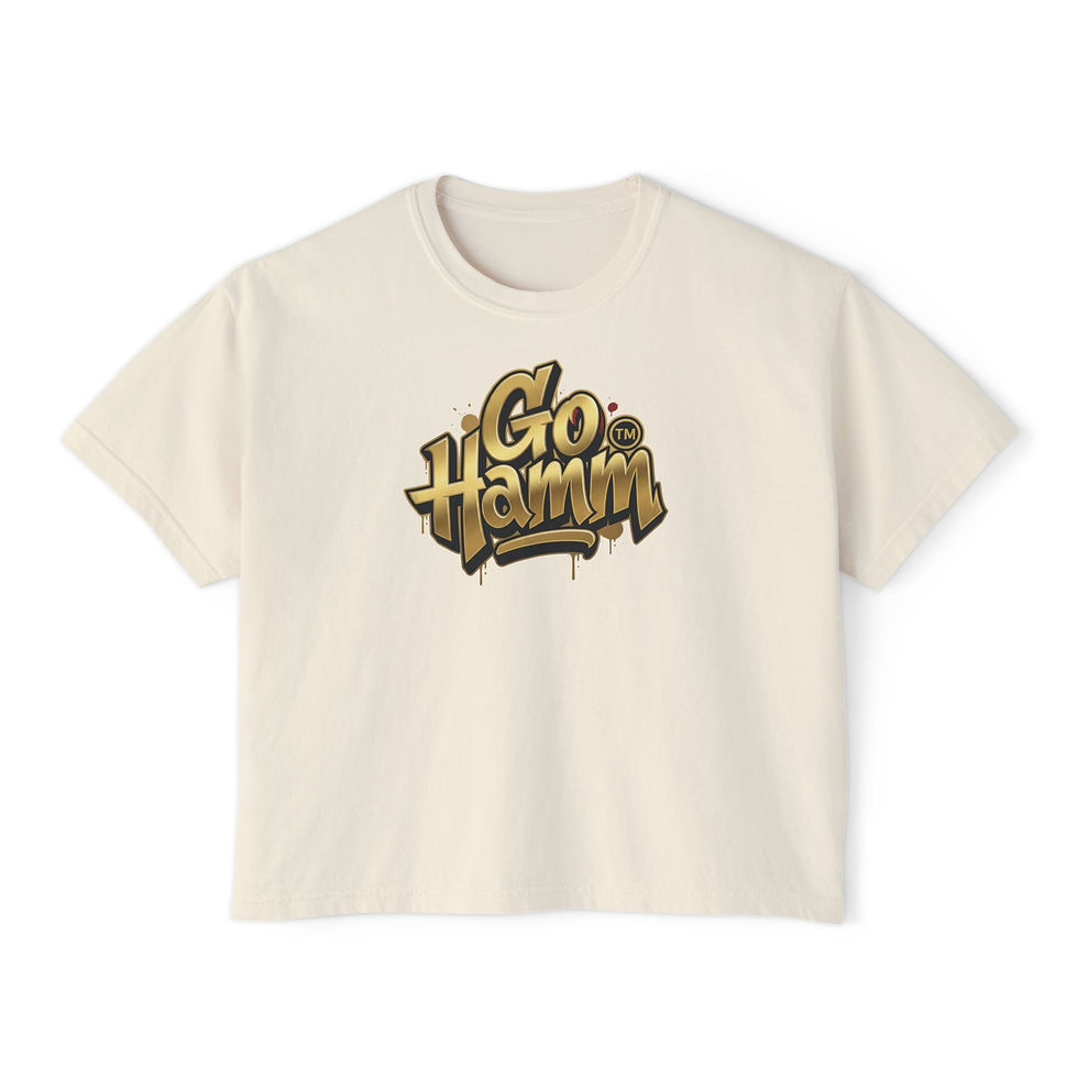 Thumbnail: Go Hamm Graphic Tee — Women's Boxy Cropped T-Shirt