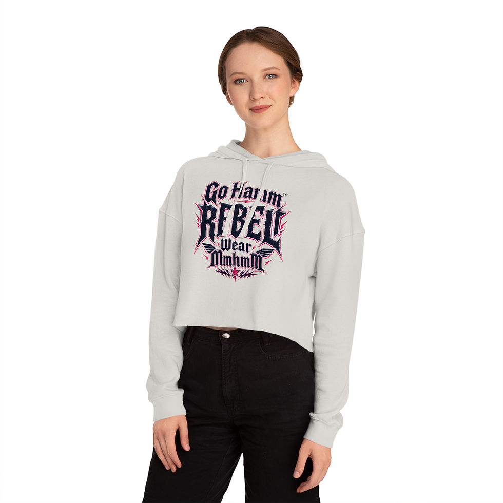 Thumbnail: Rebel Wear Cropped Hoodie — "Go Hamm" Graphic Women’s Hooded Sweatshirt