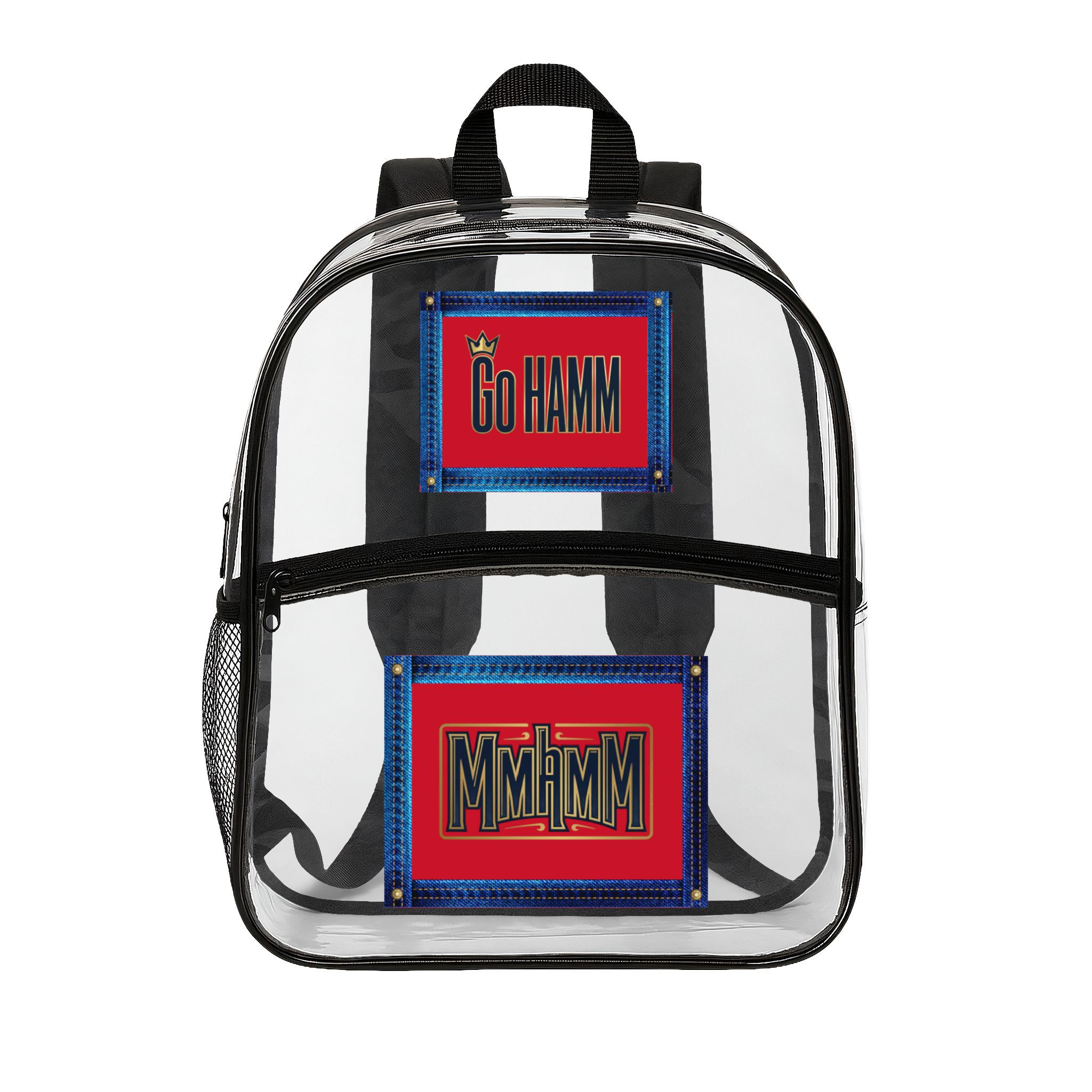 Clear Backpack with Go Hamm Emblem — Transparent Stadium & School Bag