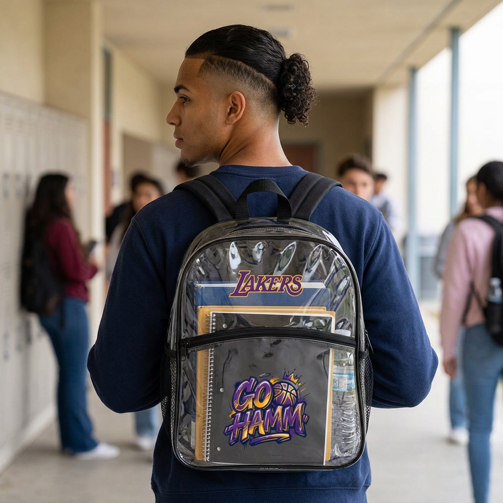 Clear Backpack — Lakers “Go Hamm” Clear Stadium Bag
