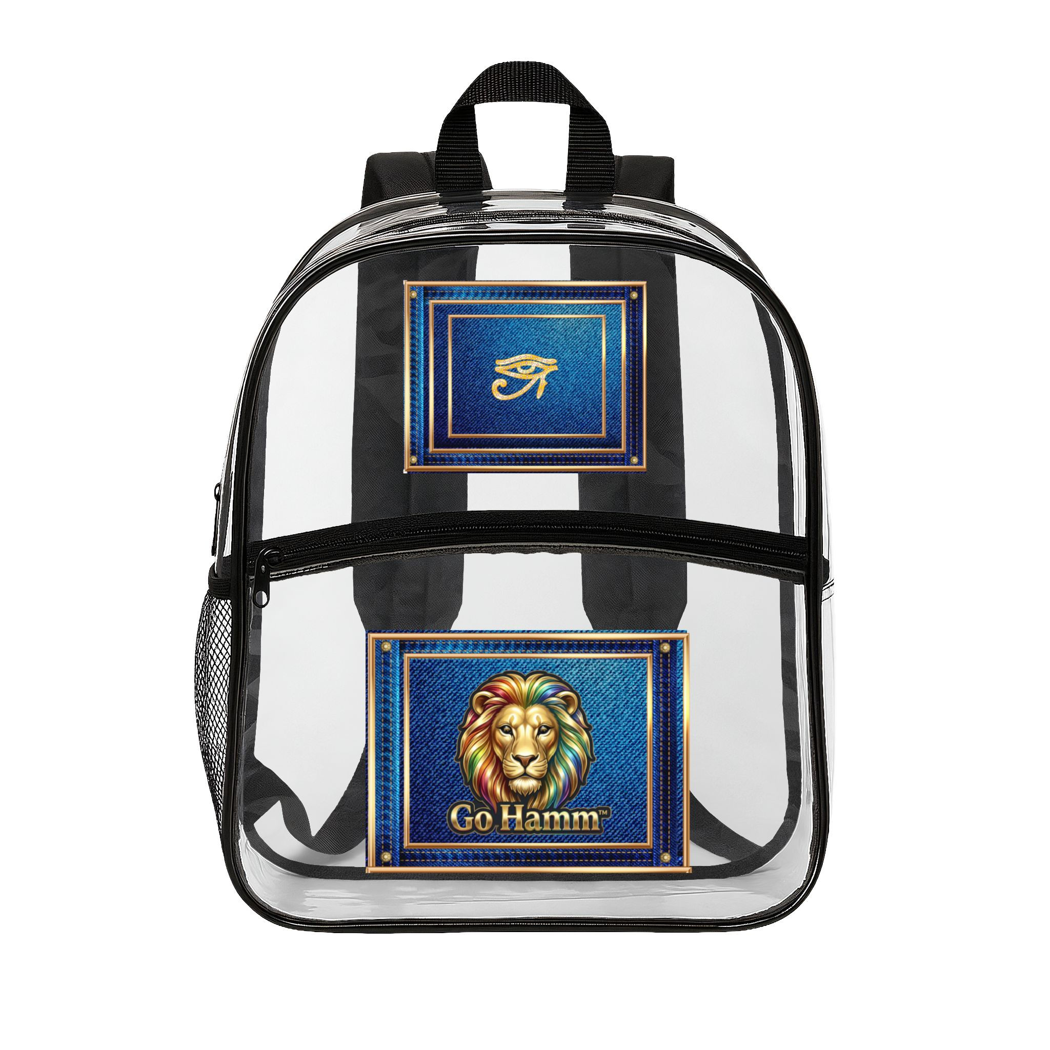 Clear Backpack — Egyptian Lion 'Go Hammr' Design