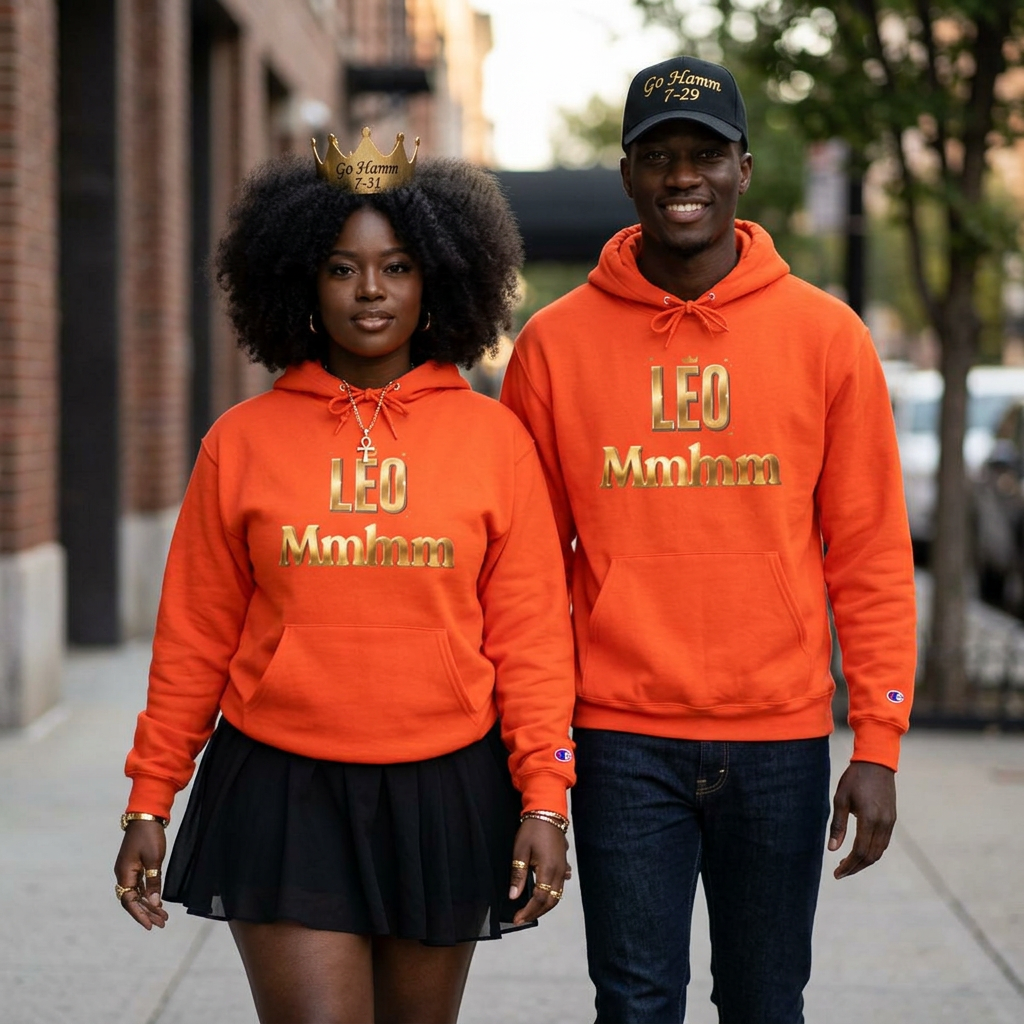 Leo Go Hamm Gold-Text Hoodie — Zodiac Champion Pullover