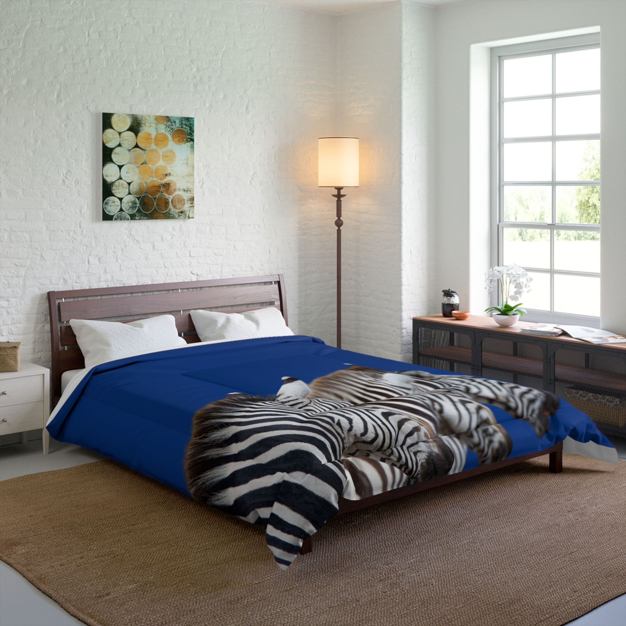 Zebra Comforter Blue