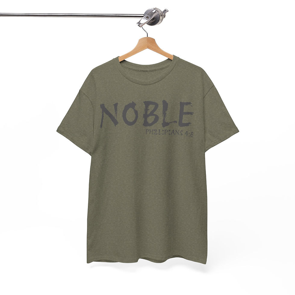 Thumbnail: Men's Heavy Cotton Scripture Tee – "Noble" Philippians 4:8