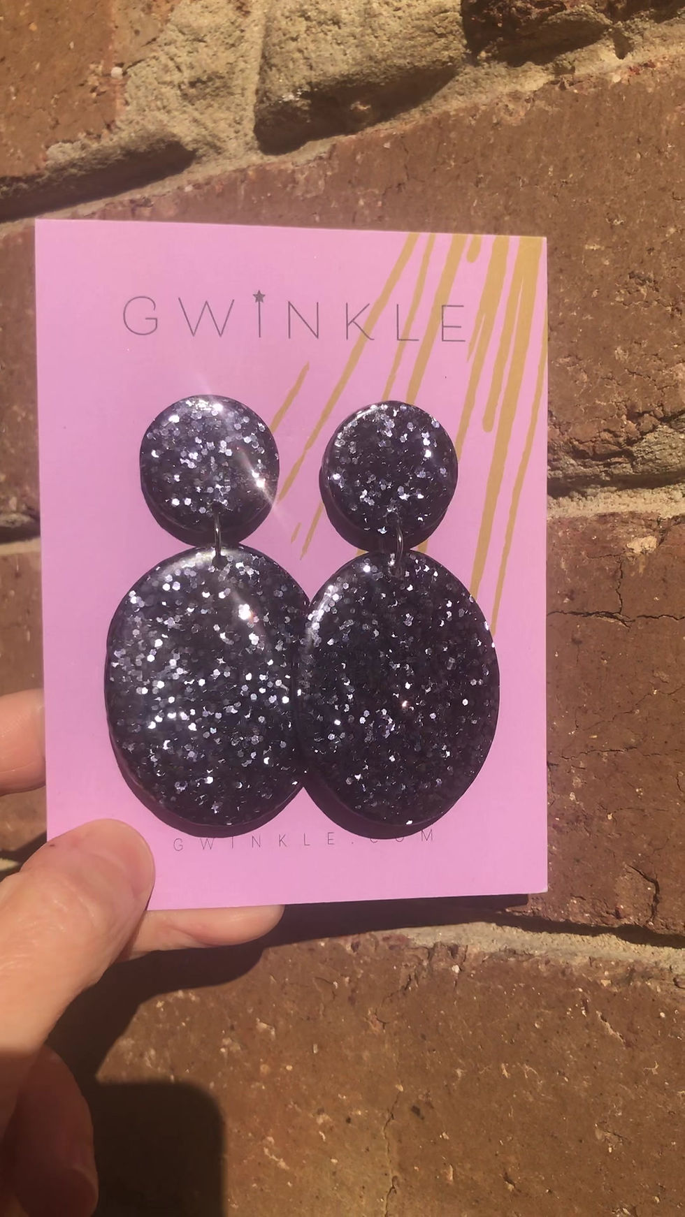 Thumbnail: Large Navy Glitter Pebbles