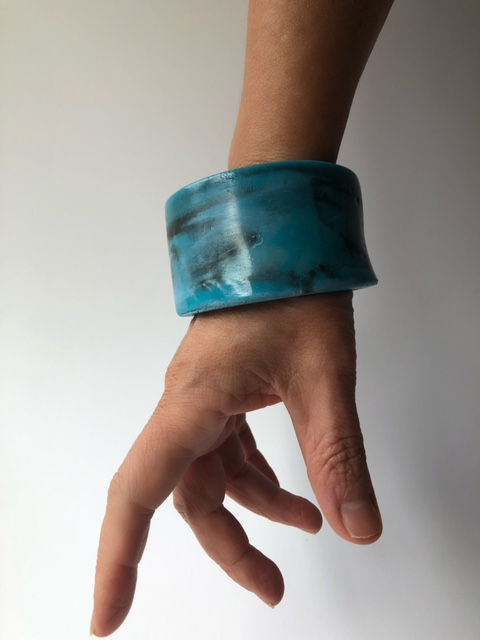 Thumbnail: Turquoise Blue Tribal Bangle