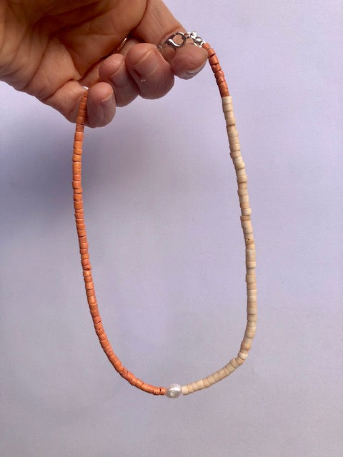 Thumbnail: Pink Coral and Pearl Choker