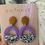 Thumbnail: Purple and Tan Marble Arch Earrings