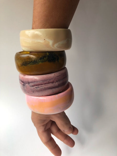 Thumbnail: Pink Mango Swirl Organic Bangle