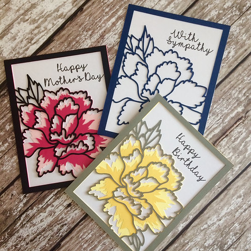 Layered Peony Card