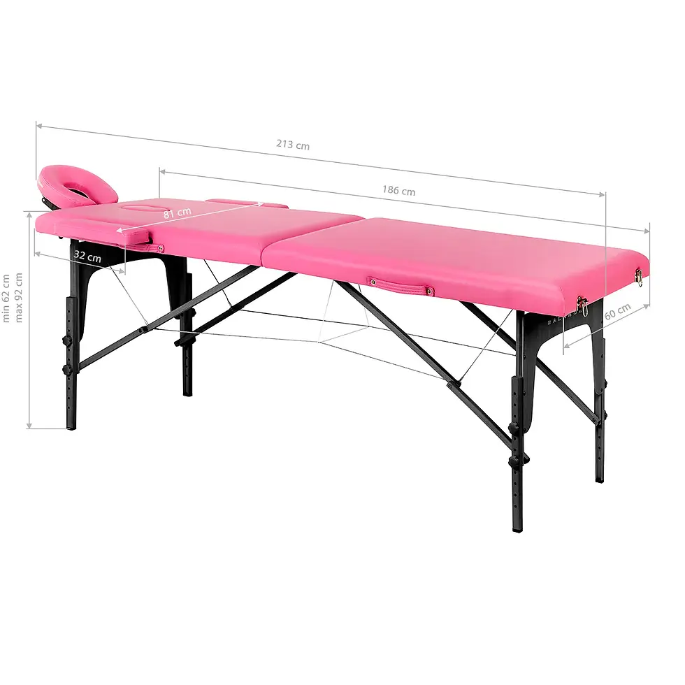 Minijatura: Drveni stol za masažu Balance, 2 segmenta (pink)