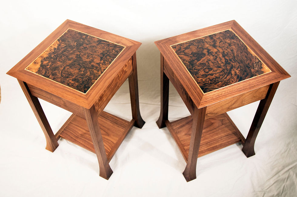 Thumbnail: Walnut end tables (pair)