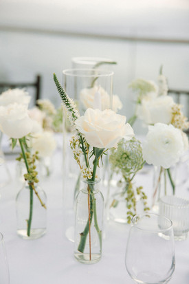 Elegant white wedding floral centerpieces