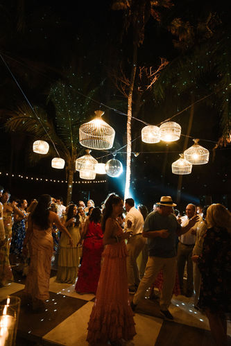 Romantic evening wedding reception