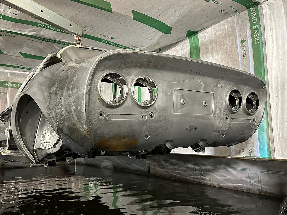 Lyft av kaross för sköljning