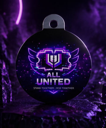 All United Pet Tag — Neon Gaming Emblem ID Tag