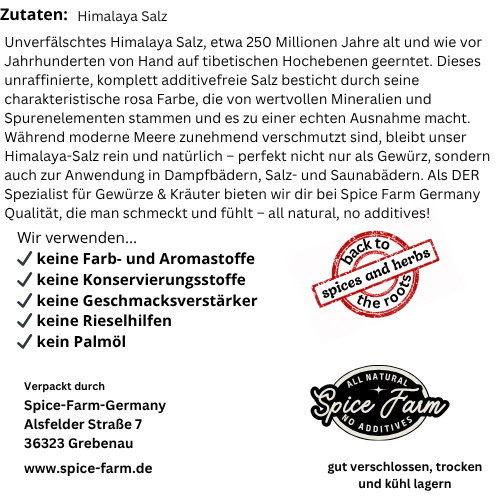 Miniaturbild: Himalaya Salz Grob -Label der Rückseite