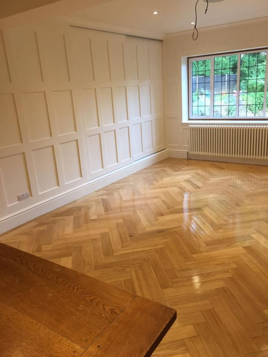 Oak wood floor restoration project in Hertfordshire