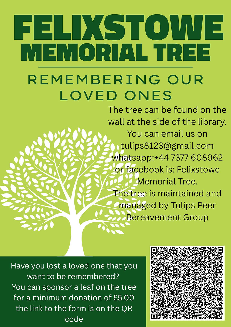 Grief Support in Felixstowe: Memorial Tree