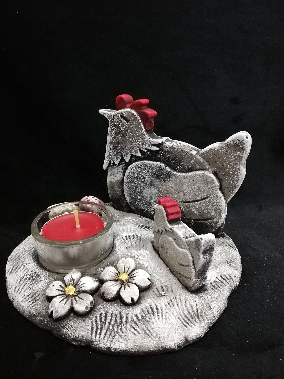 Kerzenhalter mit Huhn