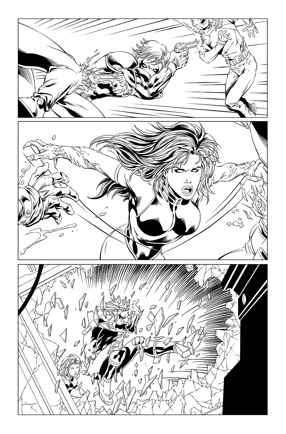 Grifter #13 pencils by Marat Mychaels and inks by Dave Beaty.