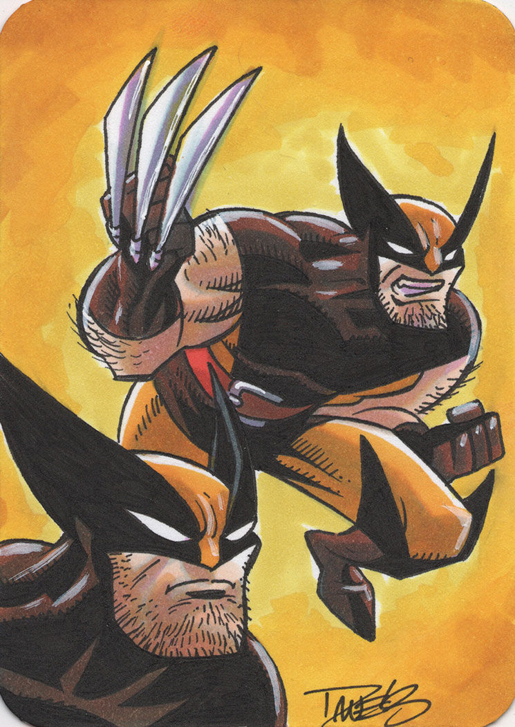 Timm-Style Wolverine - Original Hand-Drawn ACEO Sketch Card Art by Dave Beaty