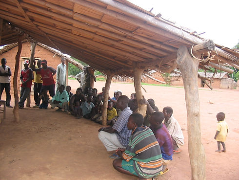 Villagers during meeting
