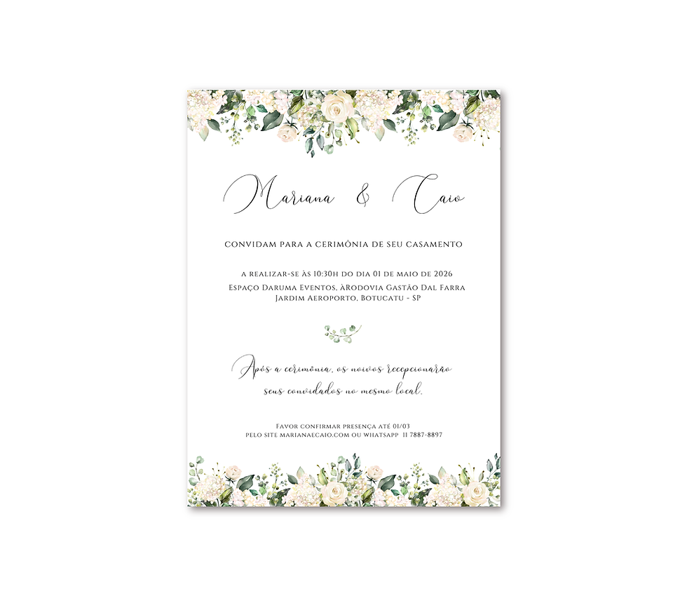 Miniatura: Convite Aquarela Floral - para imprimir - Canva