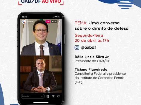 IGP participa de live sobre direito de defesa