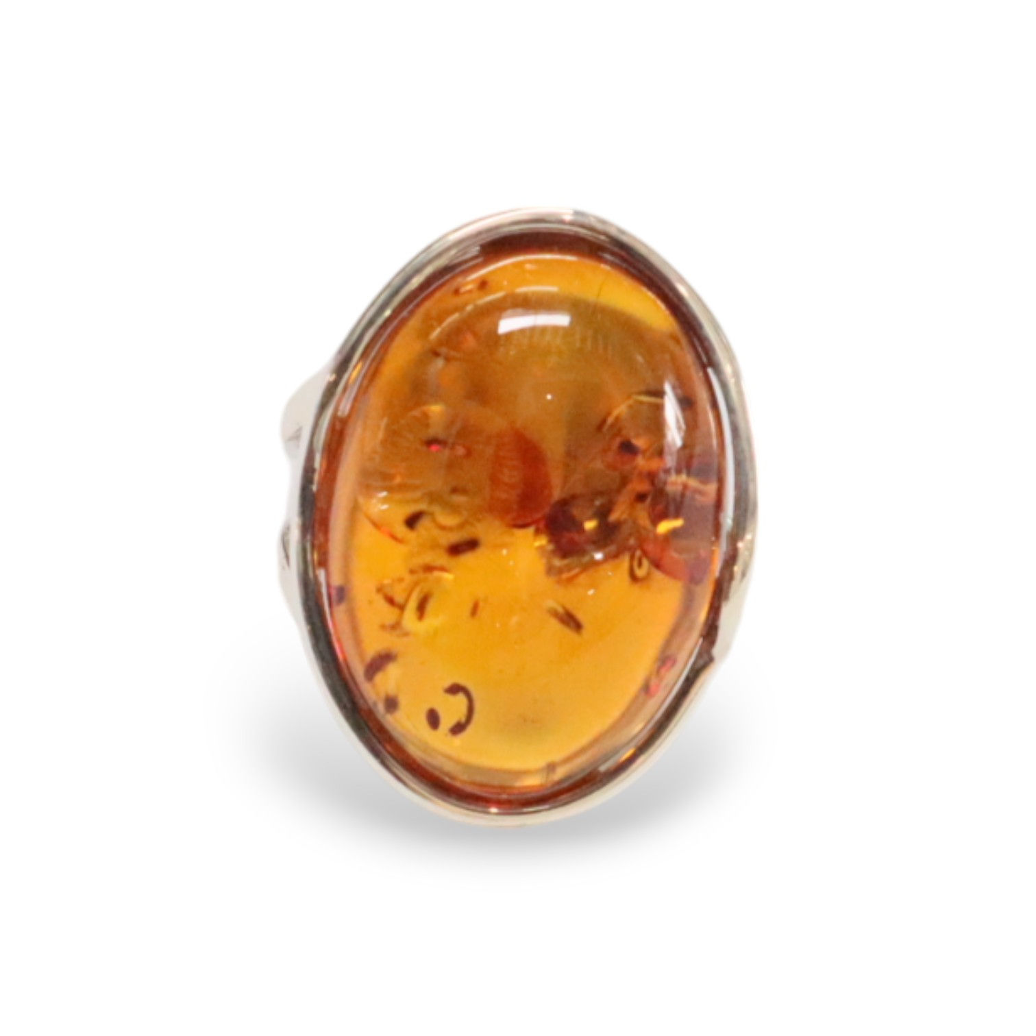 925 silver ring with Baltic amber stone, model 16