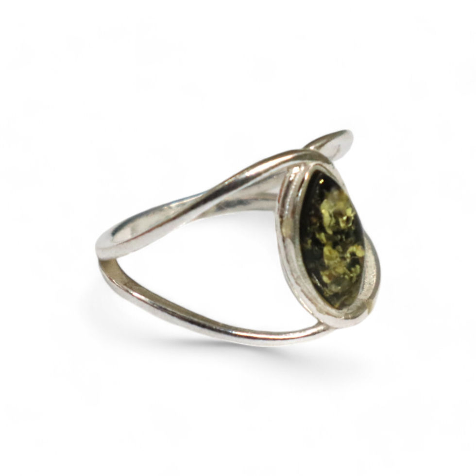 Thumbnail: 925 silver ring with Baltic amber Selena