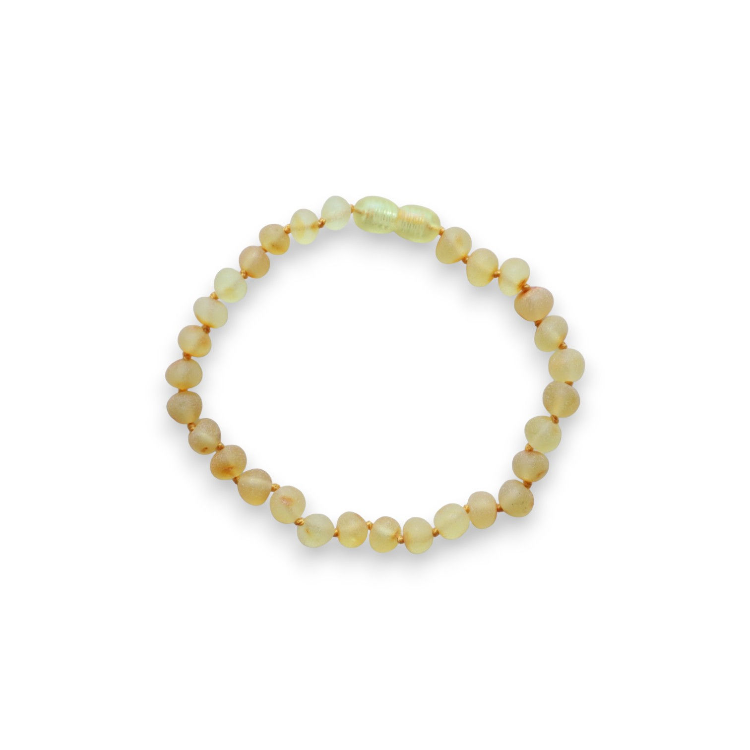 צמיד ענברים בלטים לימון מט, עבודת יד