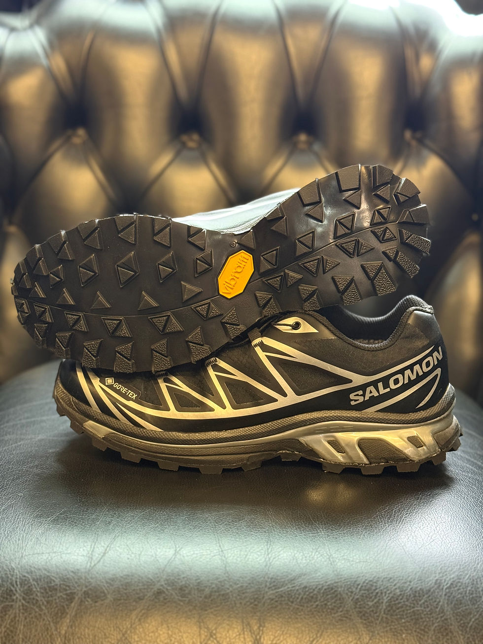 Thumbnail: Salomon trail shoes Vibram sole side view