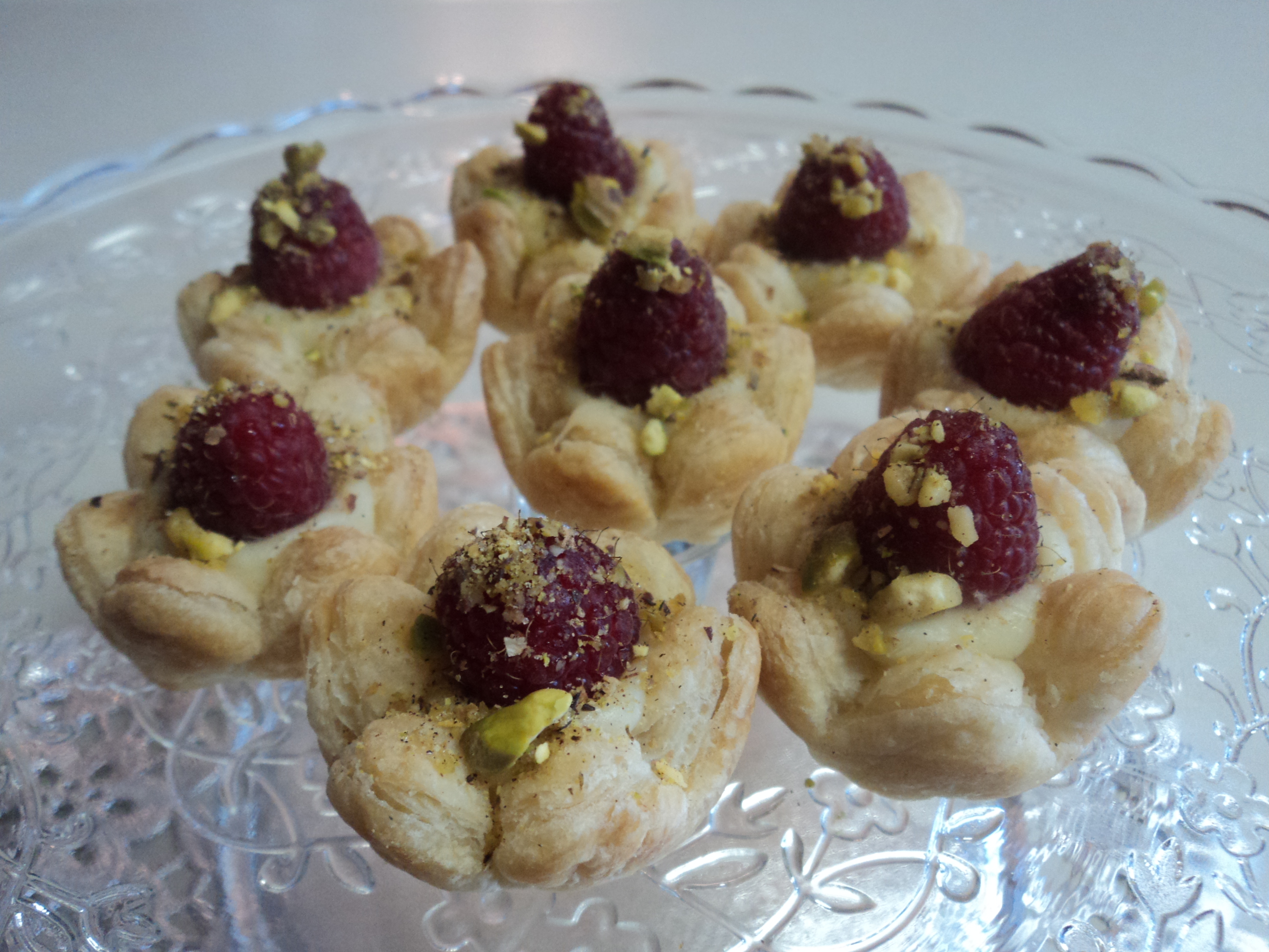 Raspberry & Pistachio Puff Tarts