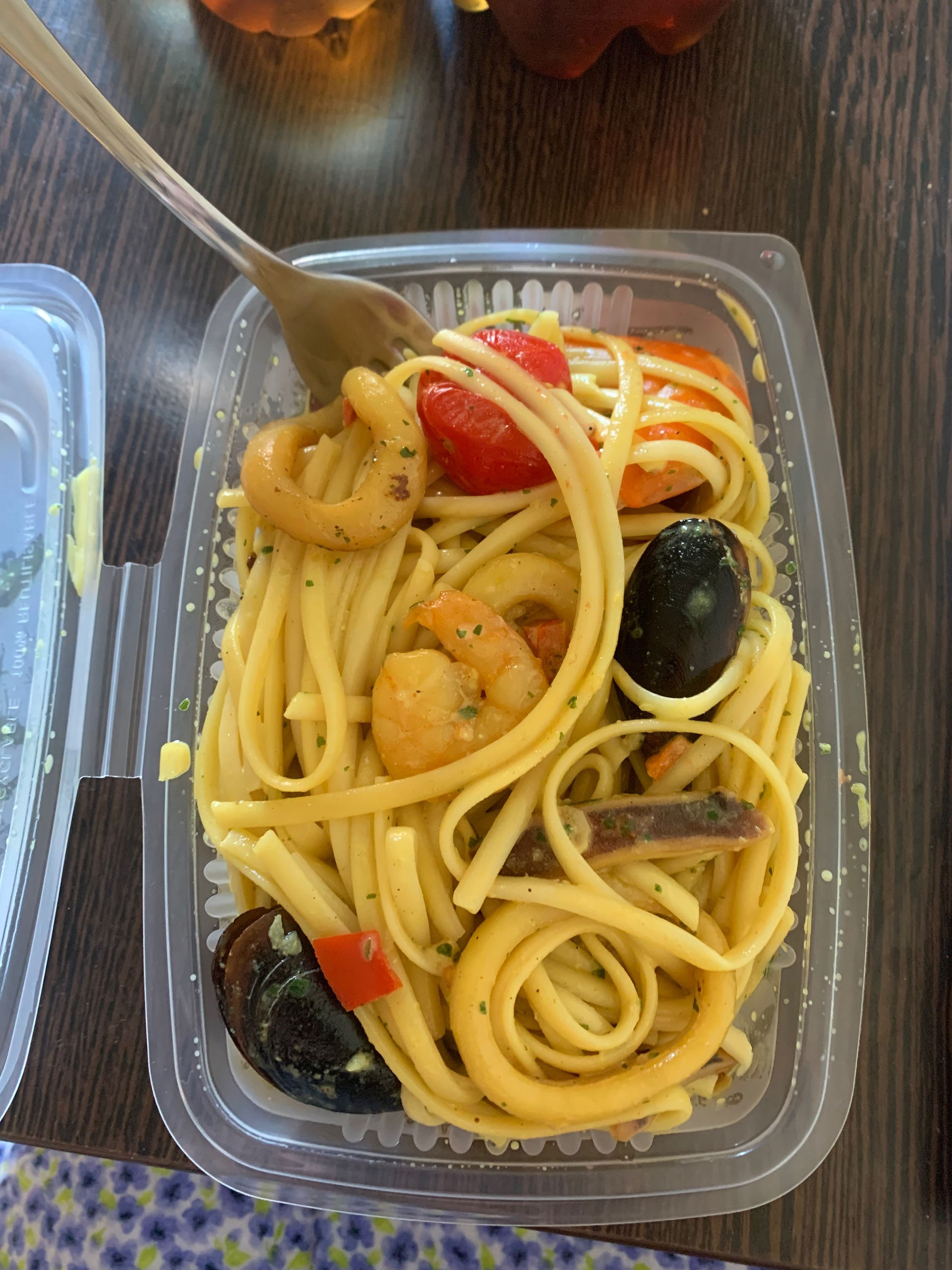 A seafood pasta from the Aix-en-Provence market