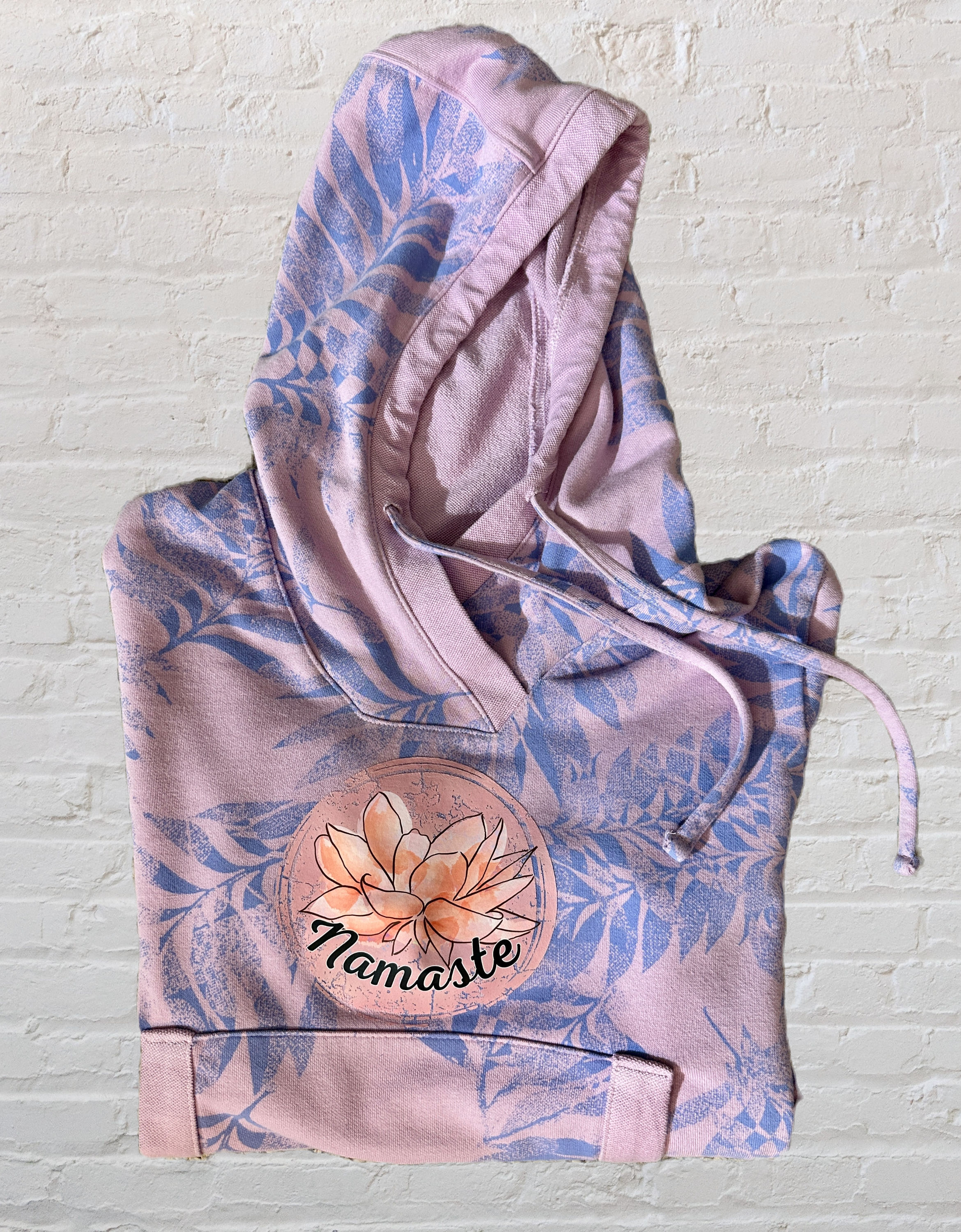 THRIFTED shirts with peaceful Namaste and pink lotus flower