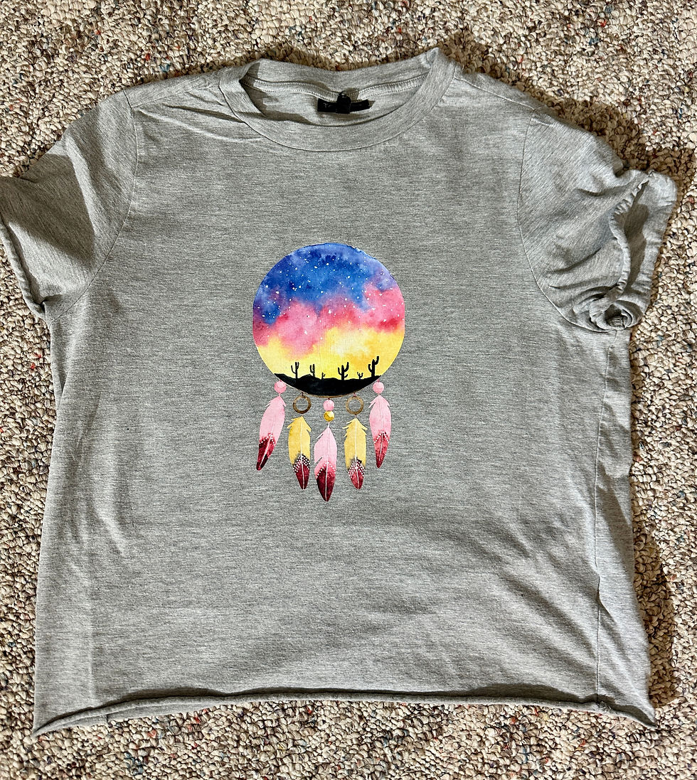 Thumbnail: THRIFTED tshirts - desert, dreamcatcher design
