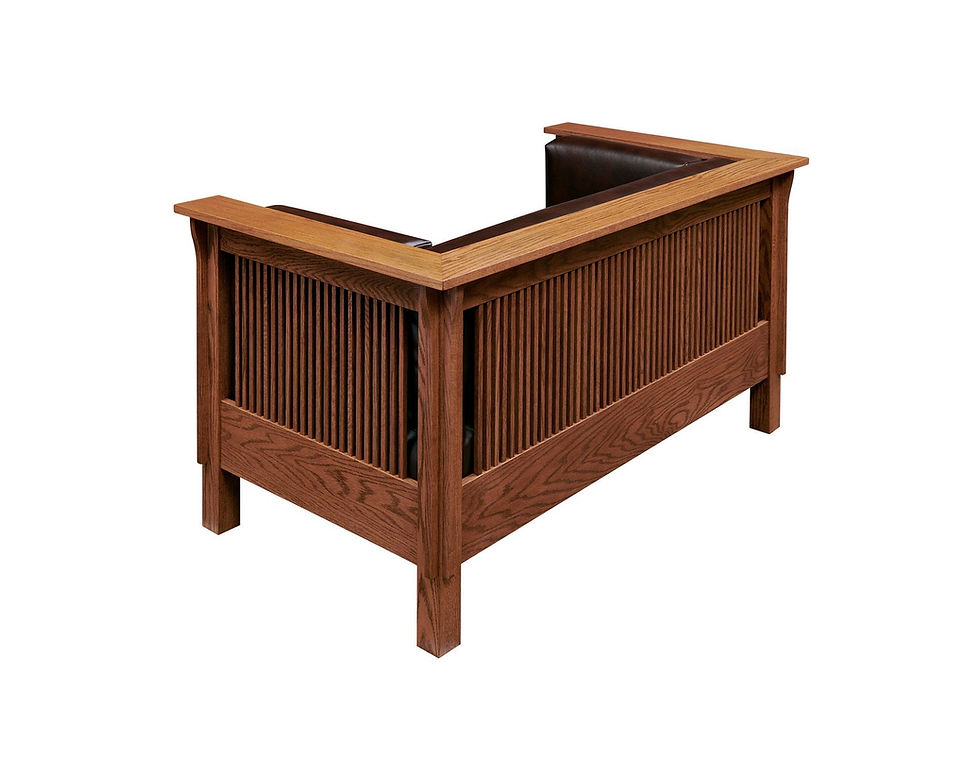 Mission Arts & Crafts Stickley style Spindle Leather Settle Loveseat