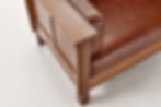 Thumbnail: Mission Arts & Crafts Stickley Style Prairie Panel Saddle Leather Sofa