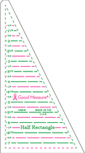 Good measure half rectangle fabric cutting ruler for quilting