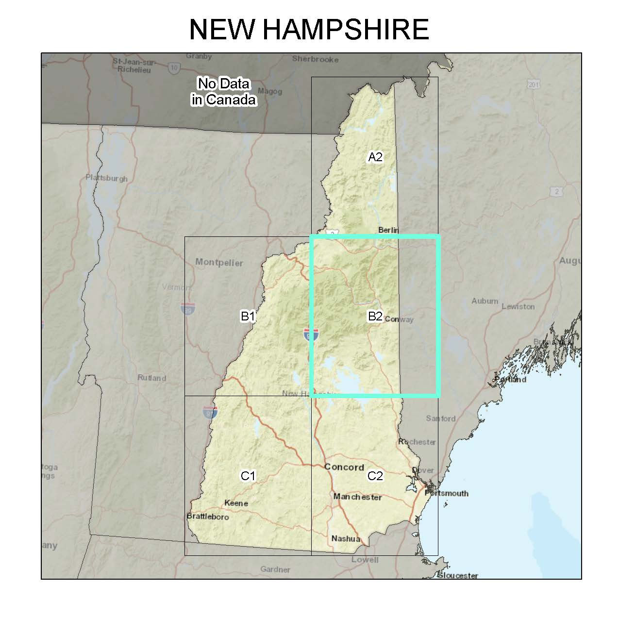 Mushroom Habitat Suitability Model on 1:24000 Topographic Map (NH B2)
