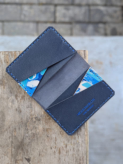 F7 in Navy French goatskin and hand-dyed cowskin