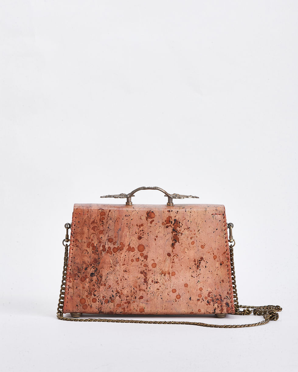 Thumbnail: Topshelf Purse in marbled Bronze and Rose Gold