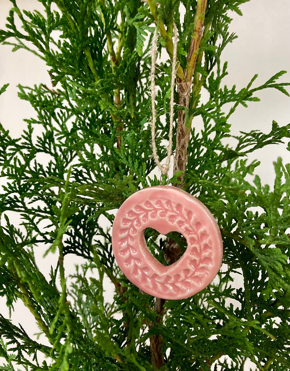 Shocking Pink heart Christmas decoration | Shockingpink