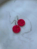 Round hanging boobie print earrings 