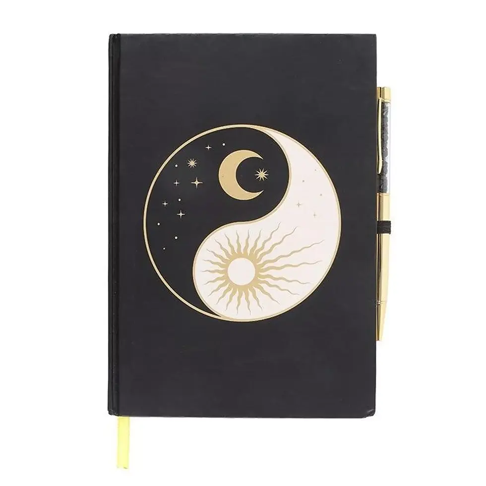 Yin Yang notebook & Obsidian crystal pen