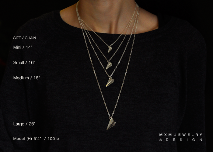 Thumbnail: Small / Handfolded Paper Airplane Necklace