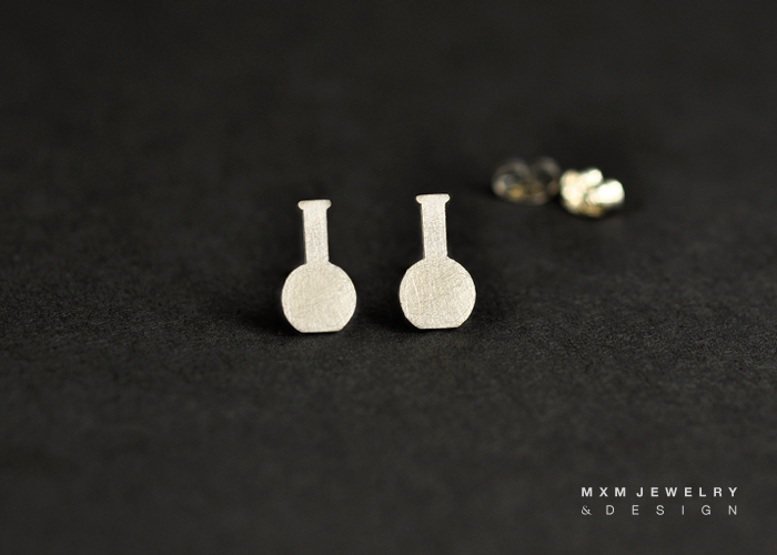 Thumbnail: Flat Bottomed Flask & Bubbles Stud Earrings