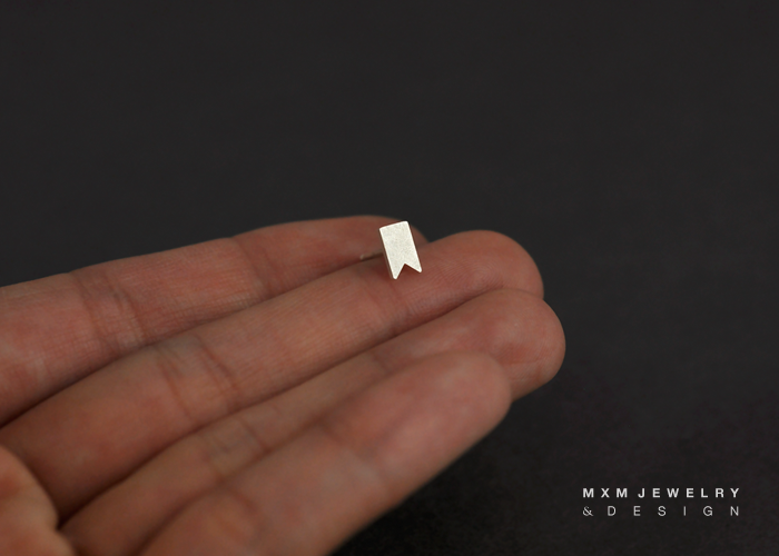 Thumbnail: Bookmark Stud Earrings