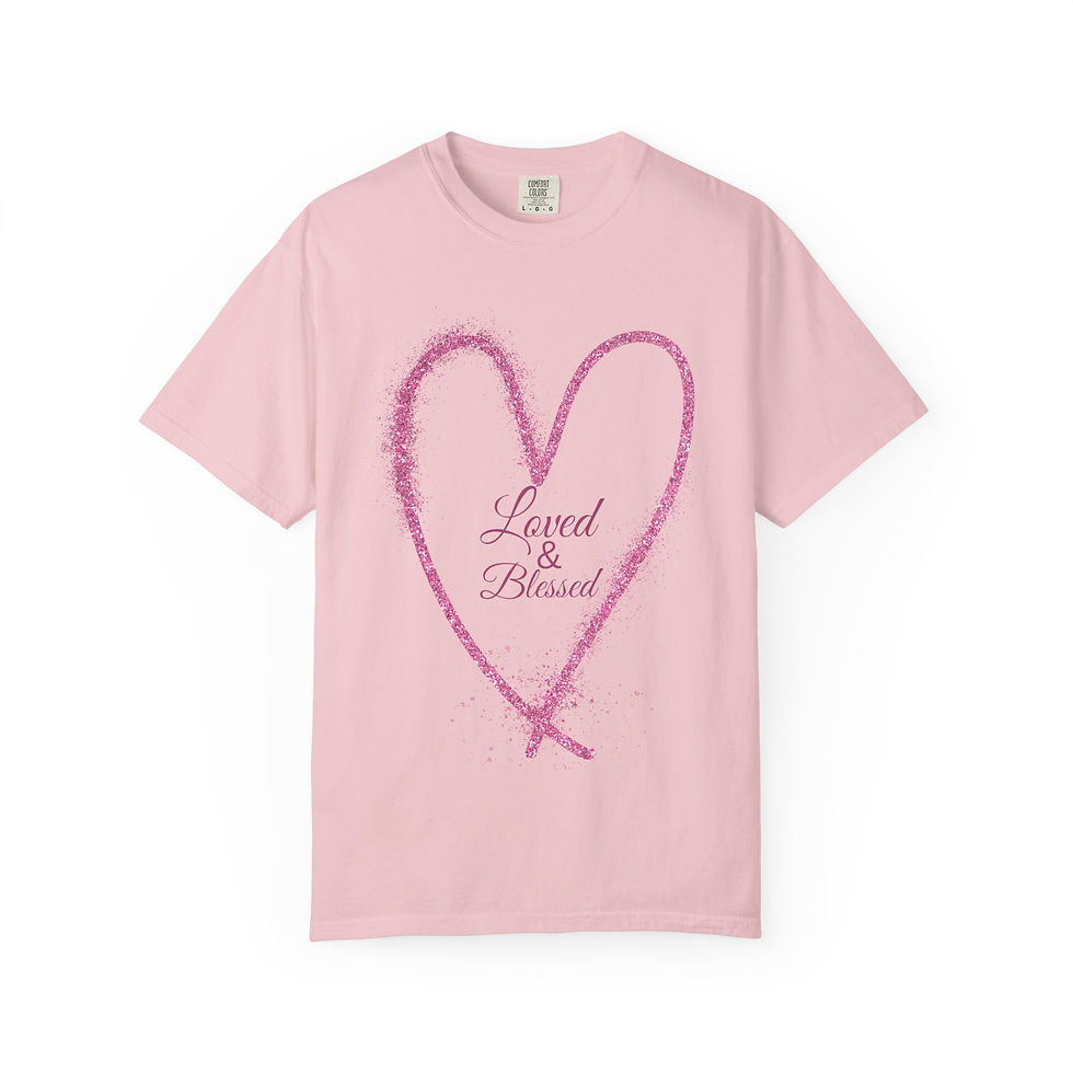 Thumbnail: Loved & Blessed Heart Comfort Colors 1717 T-Shirt 